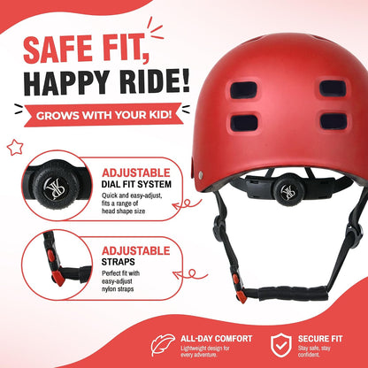 Youth Kids Bike Helmet,Bicycle Helmet for Boys Girls 3-5, 5-8, 8-14, 2 Size | Satety Certified, Adjustable Skateboard Helmet, Multi-Sport for Scooter BMX Inline / Roller Skate