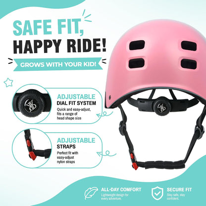 Youth Kids Bike Helmet,Bicycle Helmet for Boys Girls 3-5, 5-8, 8-14, 2 Size | Satety Certified, Adjustable Skateboard Helmet, Multi-Sport for Scooter BMX Inline / Roller Skate