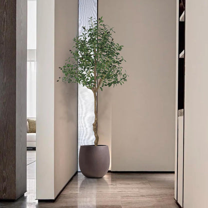 6FT Faux Olive Tree, Artificial Olive Trees Indoor with Natural Wood Trunk & Lifelike Fruits, Fake Silk Plant with Pot, Realistic Leaves Artificial Tree for Bedroom, Living Room, Office Decor
