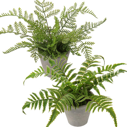 2PCS Fake Plants Potted Artificial Plants Greenery Faux Fern Eucalyptus Décor Plant for Indoor Home Office Bathroom Harmhouse Decoration