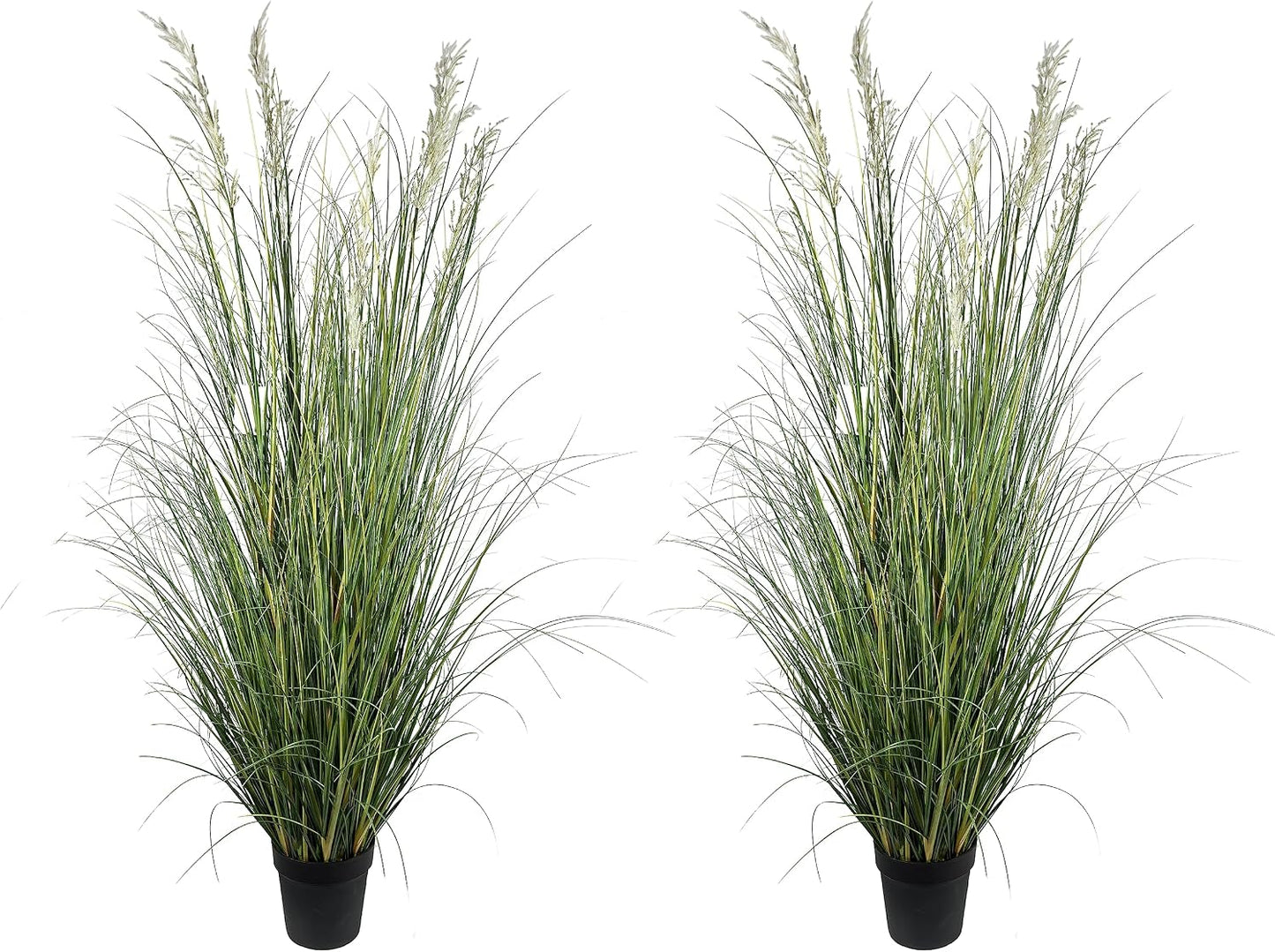 Artificial Plant, 47in Tall, 2pk Grass, Faux House Plant in Pot, Indoor Decorative Flowers & Plants, Housewarming Gift