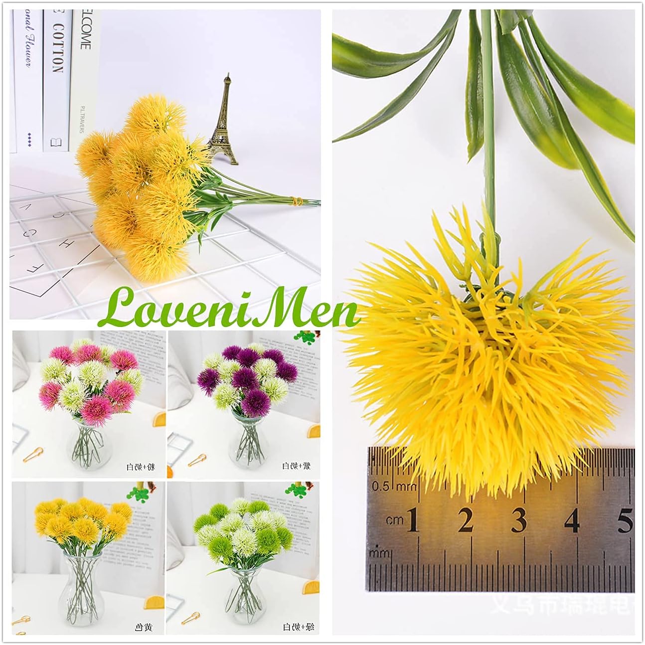 Fake Dandelion Flowers (White 10 Pcs), Artificial Plants Plastic Shrubs Bushes Decor Faux Stems Outdoor Indoor Home Garden Party Wedding DIY Planting Filler Decoration