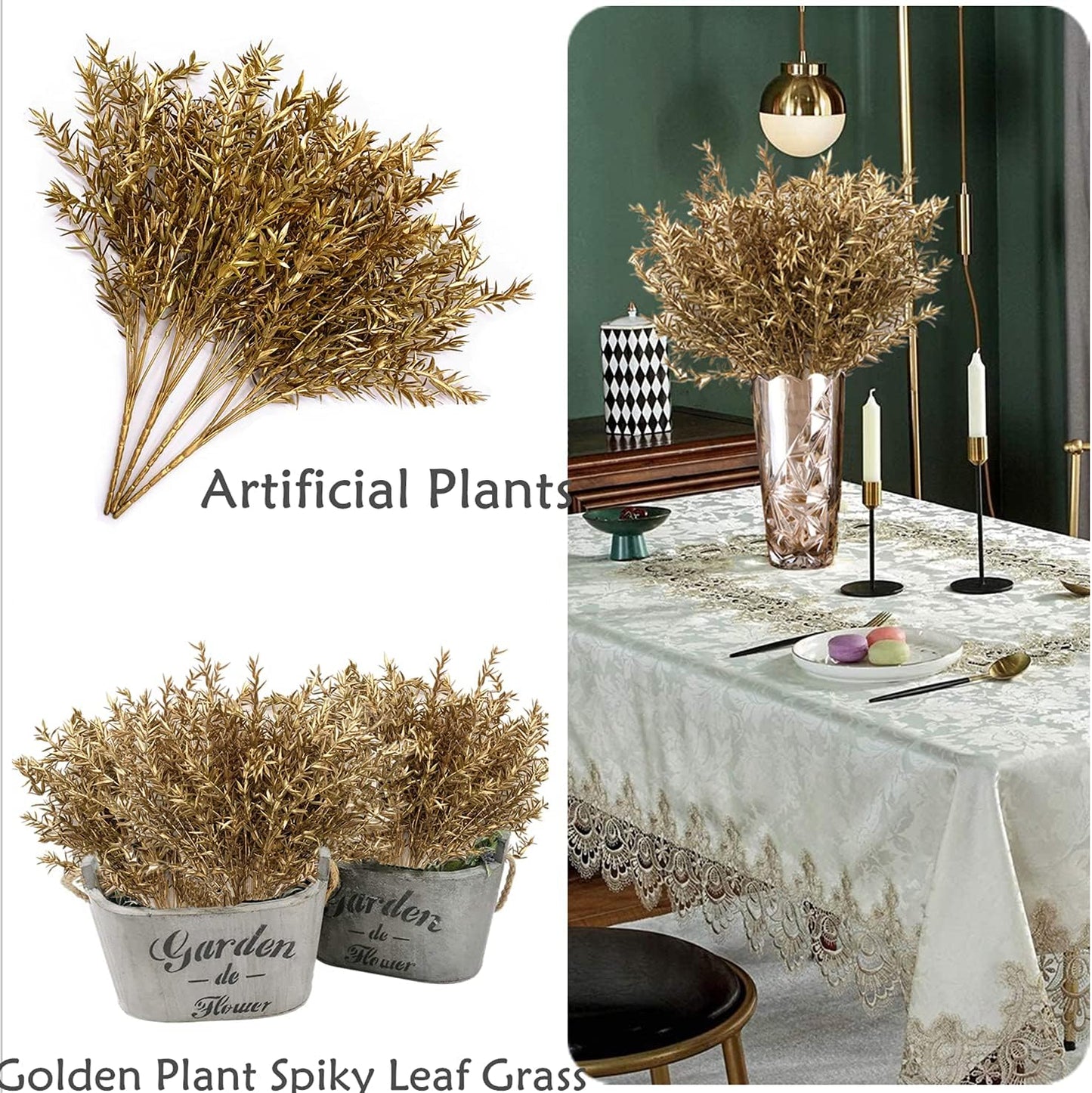 Fake Dandelion Flowers (White 10 Pcs), Artificial Plants Plastic Shrubs Bushes Decor Faux Stems Outdoor Indoor Home Garden Party Wedding DIY Planting Filler Decoration