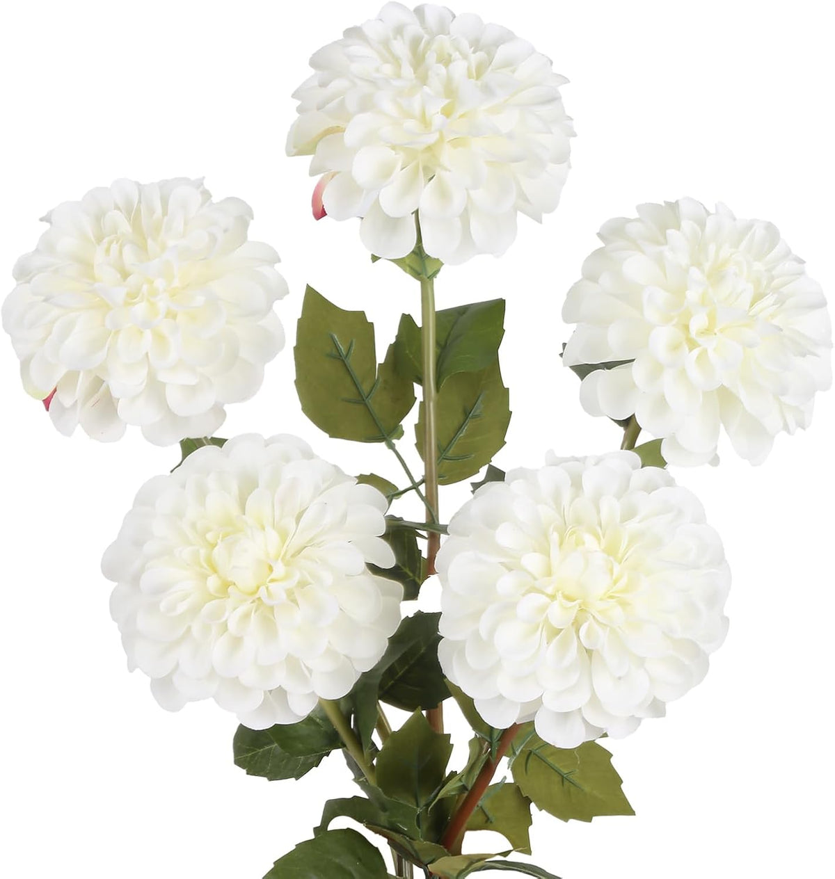 Pink Dahlia Artificial Flowers 5 Pcs Long Stem Silk Dahlia Flowers 27” for Bathroom Tall Vase Wedding Anniversary Centerpiece Aisle Outdoor Decor(Champagne&Pink)