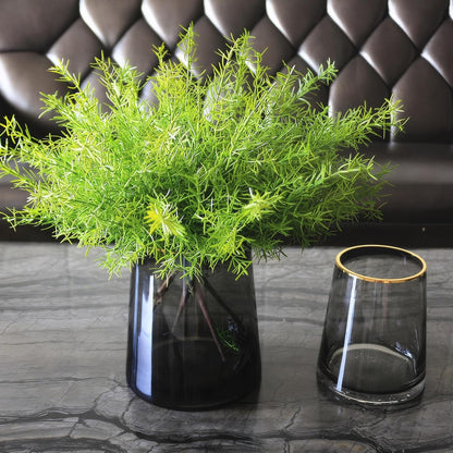Artificial Radix Asparagi Fern Bush 17.5" Faux Asparagus Fake Rosemary Plants Greenery Stems for Vase Bouquets Home Office Wedding Greenery Decor.