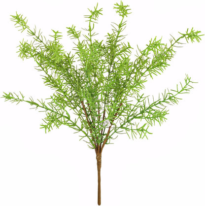 Artificial Radix Asparagi Fern Bush 17.5" Faux Asparagus Fake Rosemary Plants Greenery Stems for Vase Bouquets Home Office Wedding Greenery Decor.
