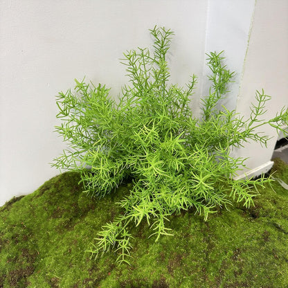 Artificial Radix Asparagi Fern Bush 17.5" Faux Asparagus Fake Rosemary Plants Greenery Stems for Vase Bouquets Home Office Wedding Greenery Decor.