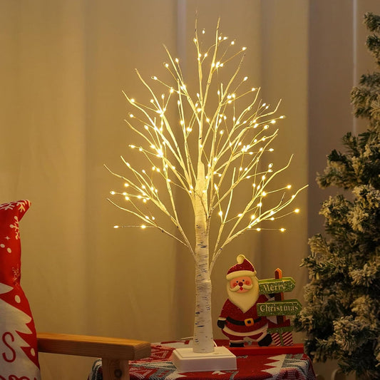 144 LED Birch Tree Light with Timer,DIY Artificial Lamp Warm White
