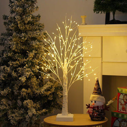144 LED Birch Tree Light with Timer,DIY Artificial Lamp Warm White