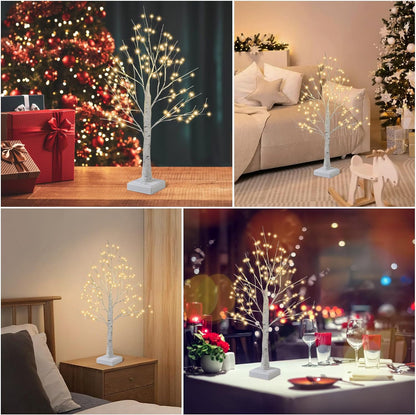 144 LED Birch Tree Light with Timer,DIY Artificial Lamp Warm White