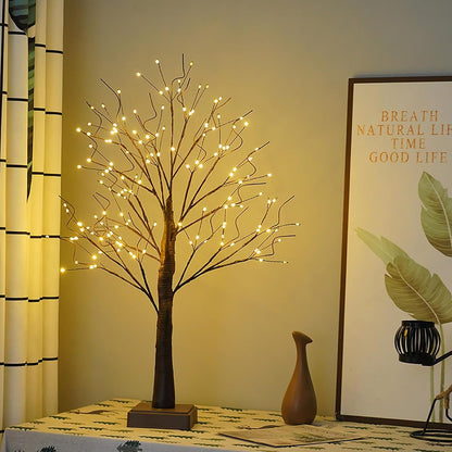 144 LED Birch Tree Light with Timer,DIY Artificial Lamp Warm White