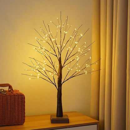 144 LED Birch Tree Light with Timer,DIY Artificial Lamp Warm White