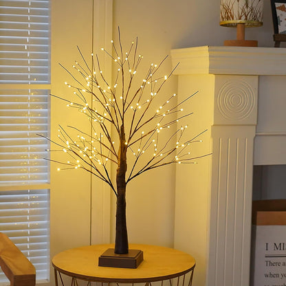 144 LED Birch Tree Light with Timer,DIY Artificial Lamp Warm White
