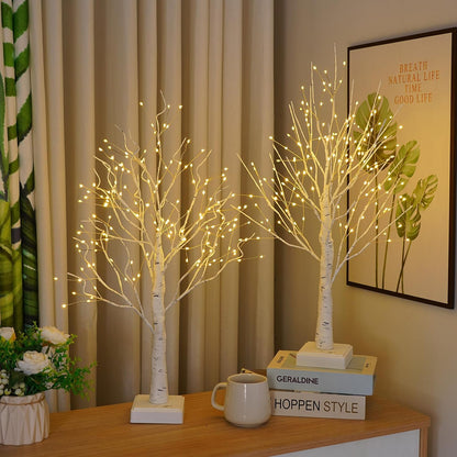 144 LED Birch Tree Light with Timer,DIY Artificial Lamp Warm White