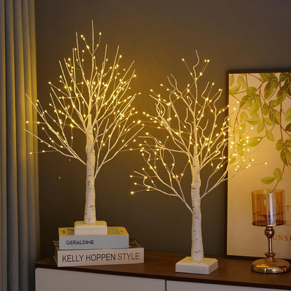 144 LED Birch Tree Light with Timer,DIY Artificial Lamp Warm White