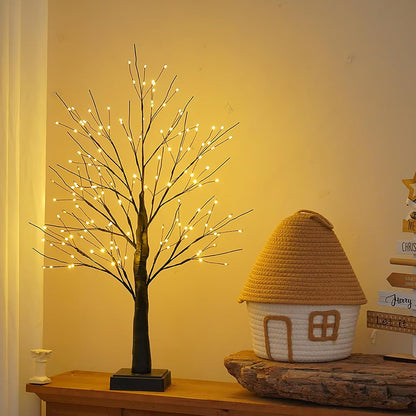 144 LED Birch Tree Light with Timer,DIY Artificial Lamp Warm White