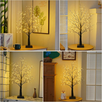 144 LED Birch Tree Light with Timer,DIY Artificial Lamp Warm White