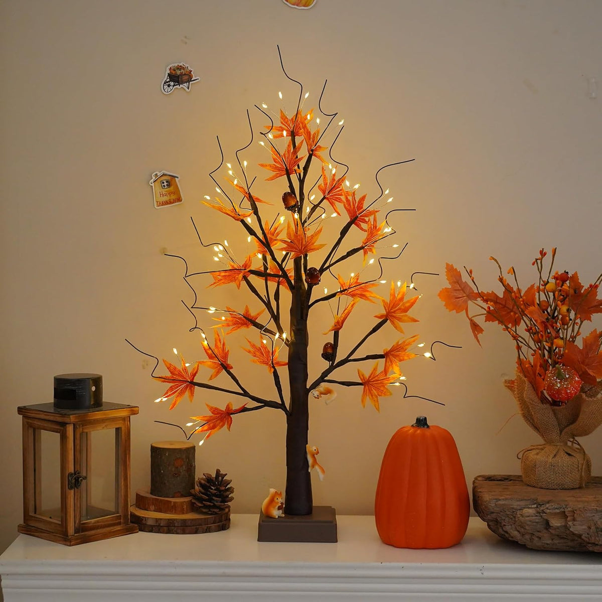 144 LED Birch Tree Light with Timer,DIY Artificial Lamp Warm White