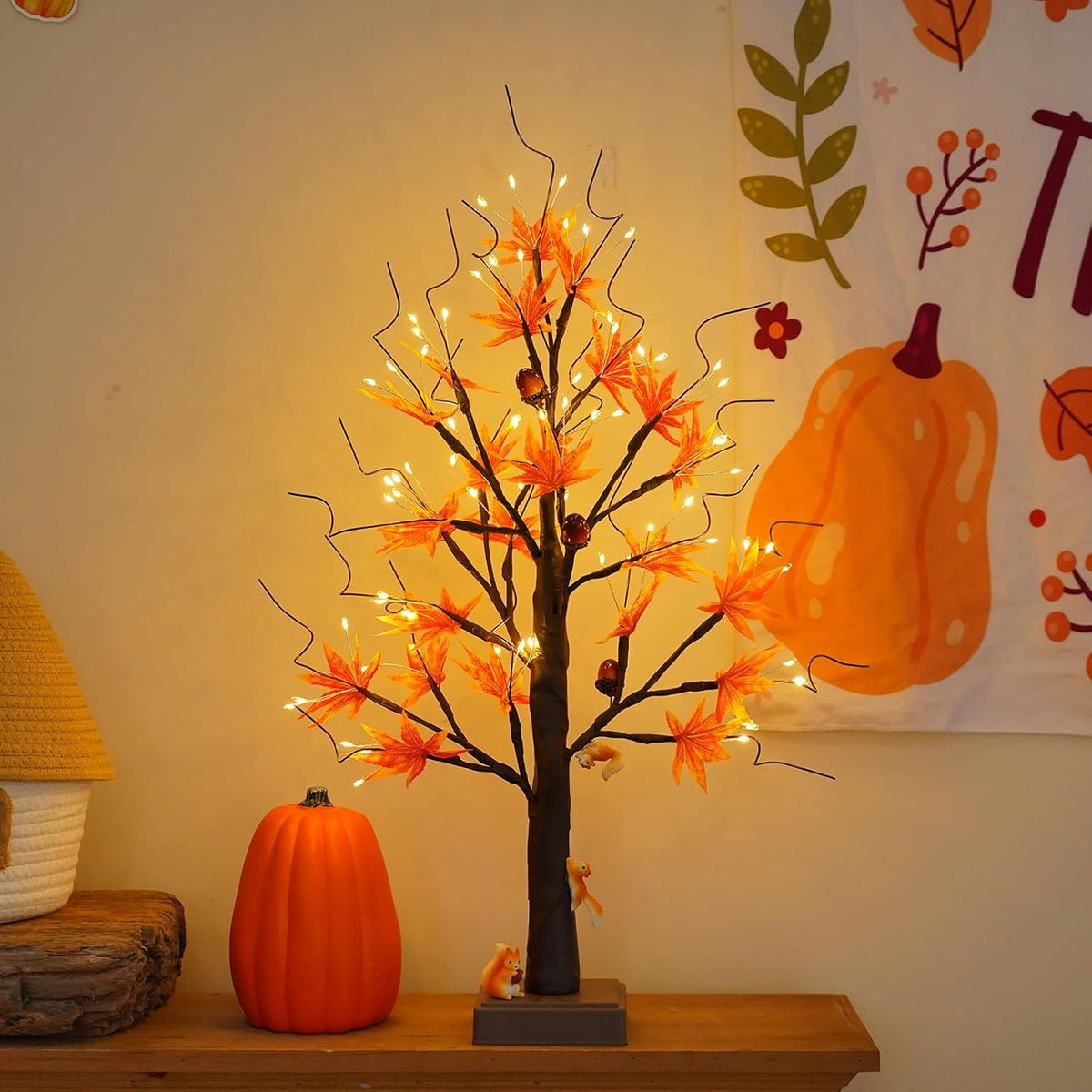 144 LED Birch Tree Light with Timer,DIY Artificial Lamp Warm White