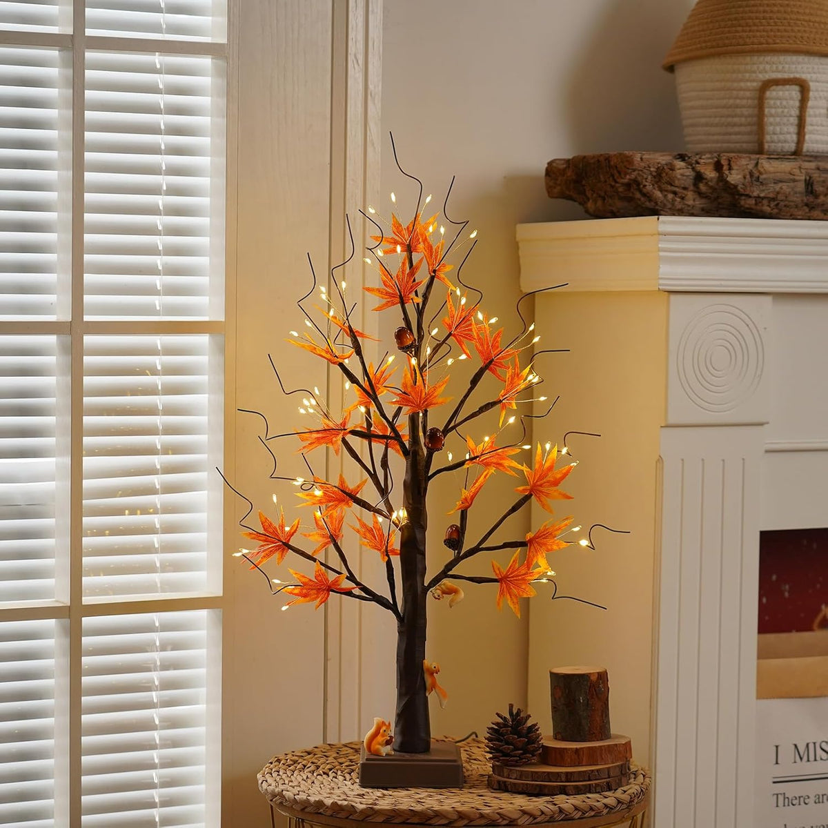 144 LED Birch Tree Light with Timer,DIY Artificial Lamp Warm White