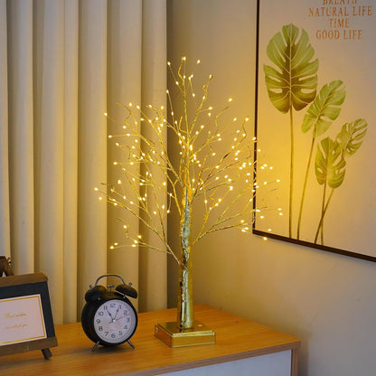 144 LED Birch Tree Light with Timer,DIY Artificial Lamp Warm White