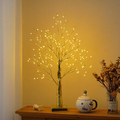 144 LED Birch Tree Light with Timer,DIY Artificial Lamp Warm White