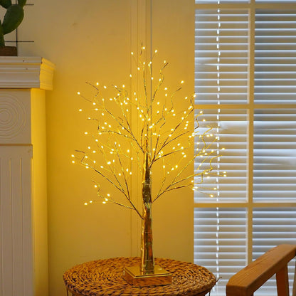 144 LED Birch Tree Light with Timer,DIY Artificial Lamp Warm White