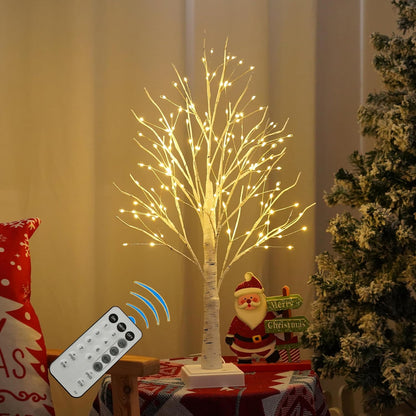 144 LED Birch Tree Light with Timer,DIY Artificial Lamp Warm White