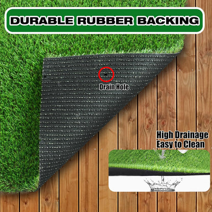 2FTX6FT Artificial Grass Runner Rug - Thick Outdoor Realistic Pets Friendly Fake Grass Pads for Dogs Potty Patio Balcony, 1" Pile Height