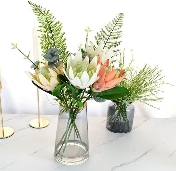3 Stem King Protea Artificial Flowers Real Touch Protea Cynaroides,Orange