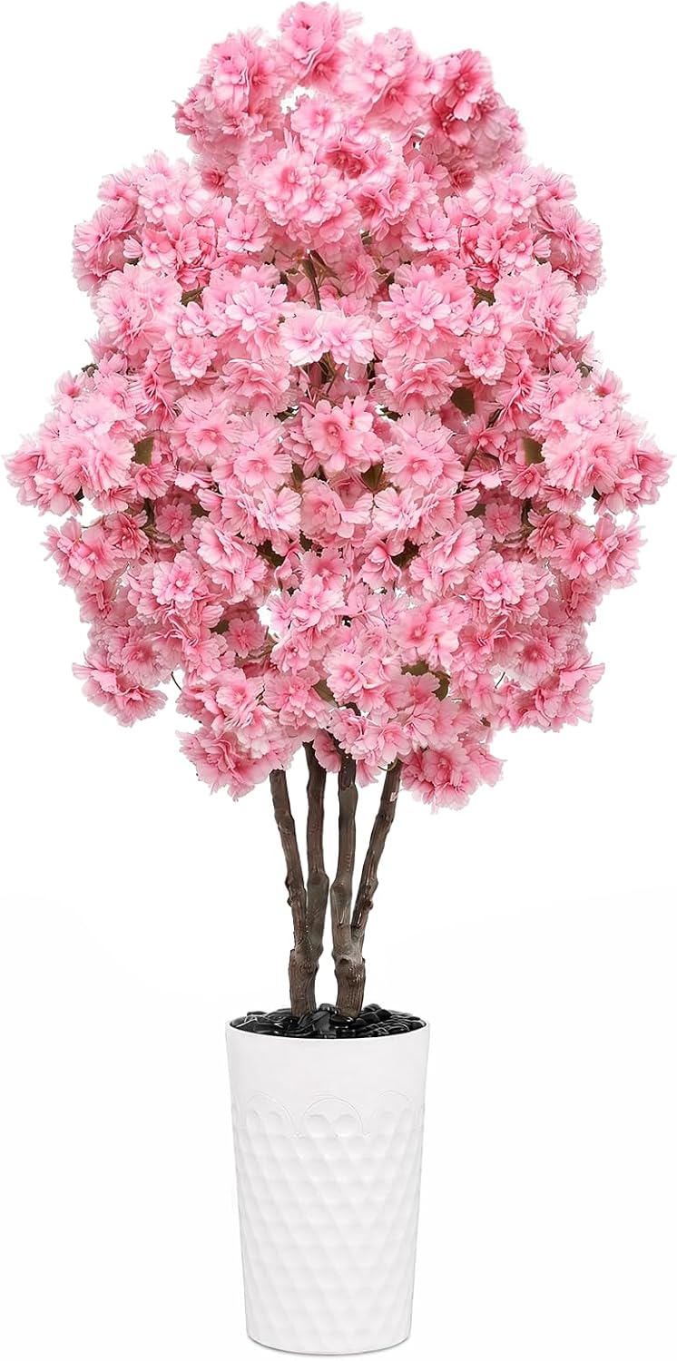 Artificial Cherry Blossom Tree 5FT, Fake Flowers Blooming Tree