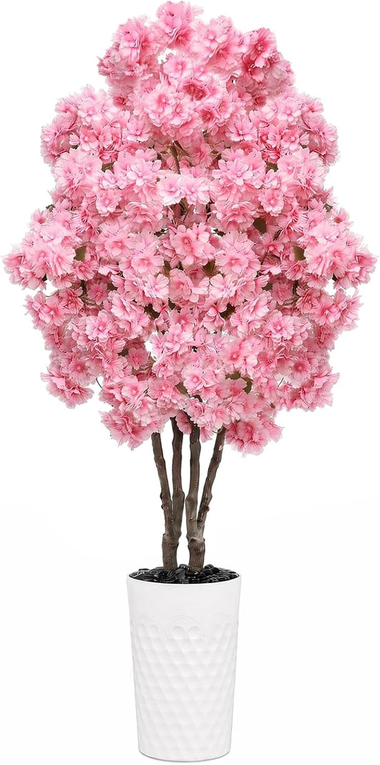 Artificial Cherry Blossom Tree 5FT, Fake Flowers Blooming Tree