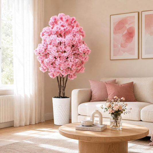 Artificial Cherry Blossom Tree 5FT, Fake Flowers Blooming Tree