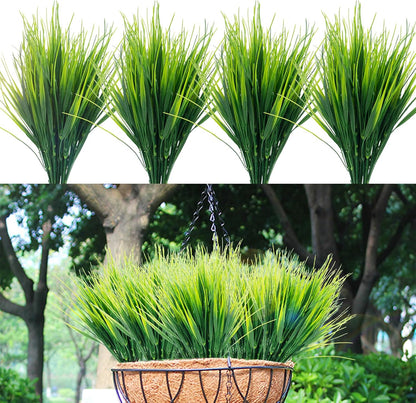 24 Bundles Fake Grass Plants Outdoor Fake Wheat Grass Greenery Stems