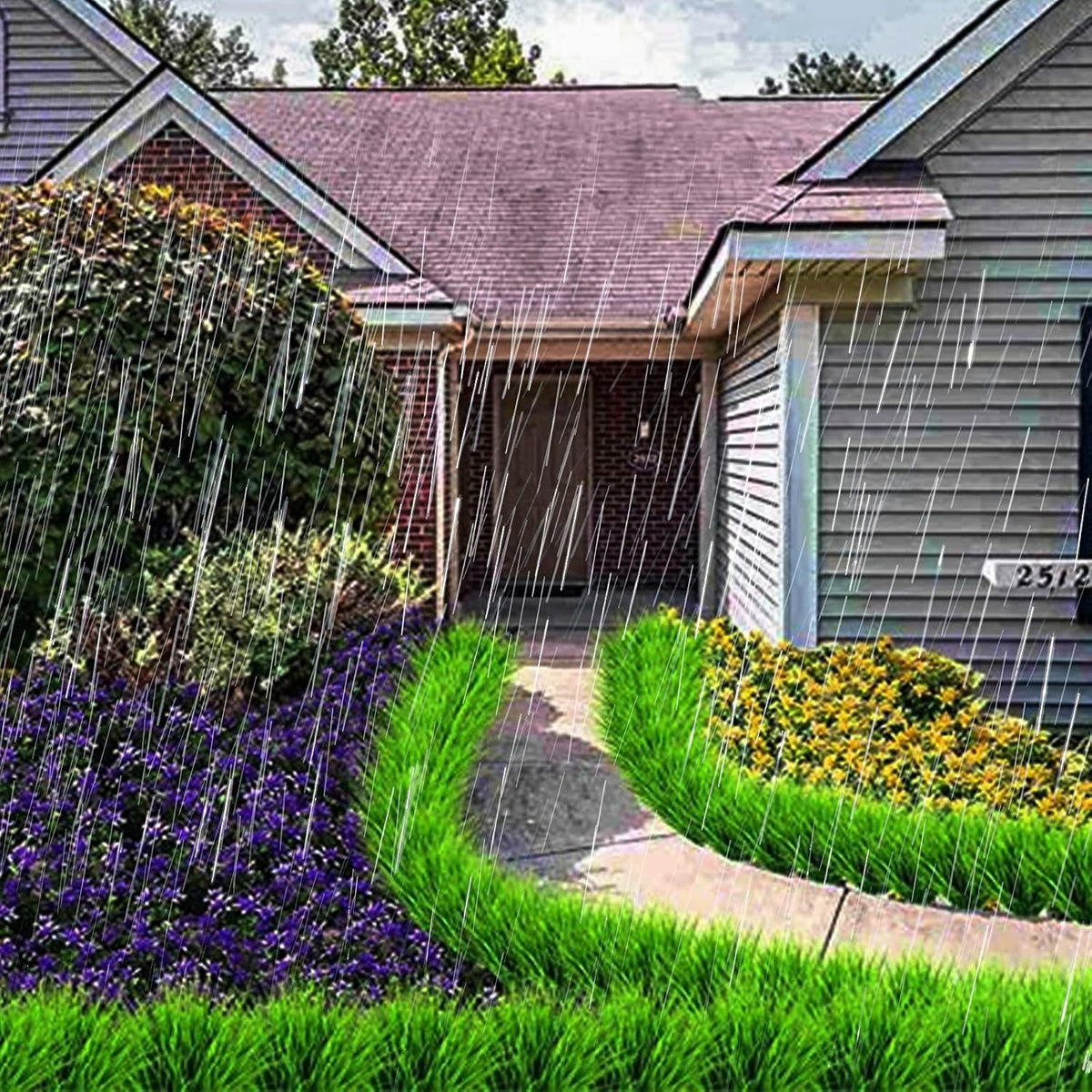 24 Bundles Fake Grass Plants Outdoor Fake Wheat Grass Greenery Stems