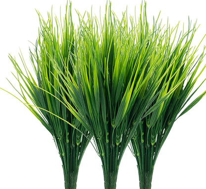 24 Bundles Fake Grass Plants Outdoor Fake Wheat Grass Greenery Stems
