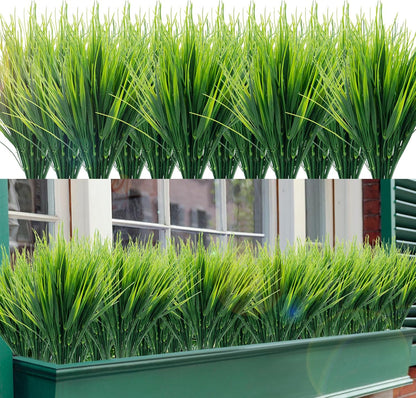 24 Bundles Fake Grass Plants Outdoor Fake Wheat Grass Greenery Stems
