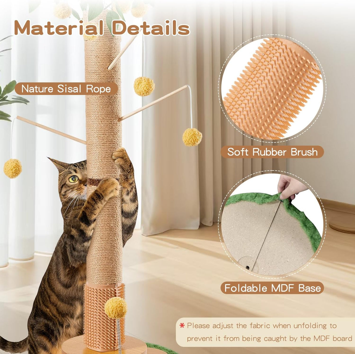 45" Tall Cat Scratching Post with Toy