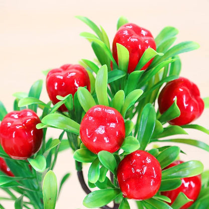9.85" Artificial Potted Plant, Fake Apple Tree