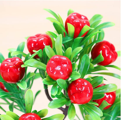 9.85" Artificial Potted Plant, Fake Apple Tree