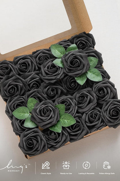 Artificial Flowers Walnut Brown Roses Decor w/Stems - Colors A