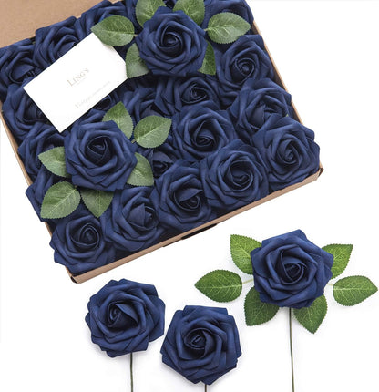Artificial Flowers Walnut Brown Roses Decor w/Stems - Colors A