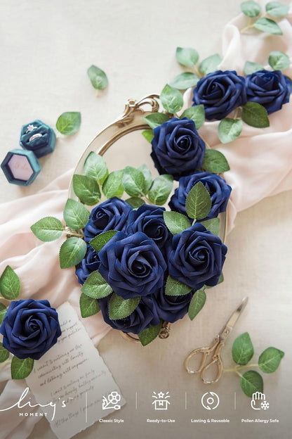 Artificial Flowers Walnut Brown Roses Decor w/Stems - Colors A