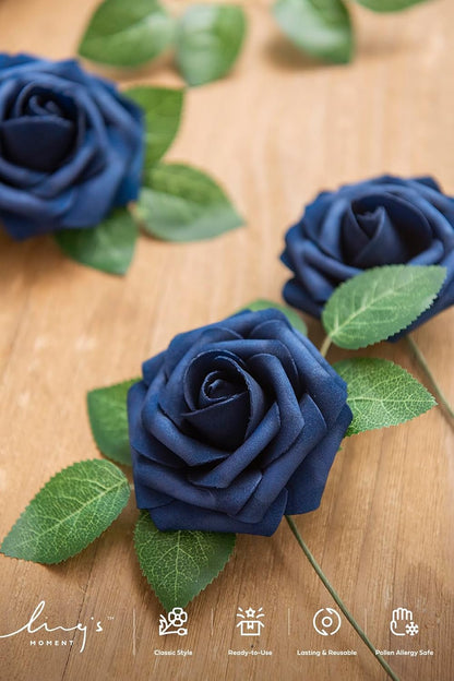 Artificial Flowers Walnut Brown Roses Decor w/Stems - Colors A