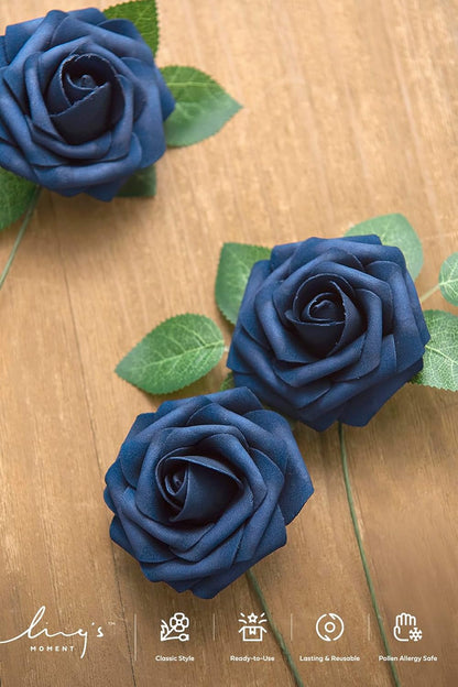 Artificial Flowers Walnut Brown Roses Decor w/Stems - Colors A