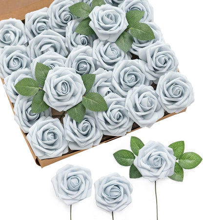 Artificial Flowers Walnut Brown Roses Decor w/Stems - Colors A