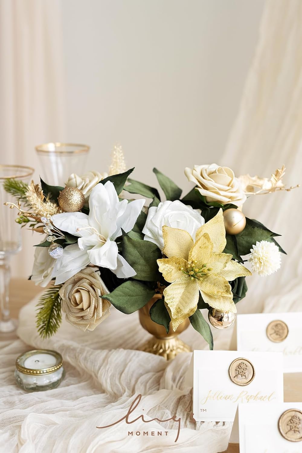 Artificial Flowers Walnut Brown Roses Decor w/Stems - Colors A