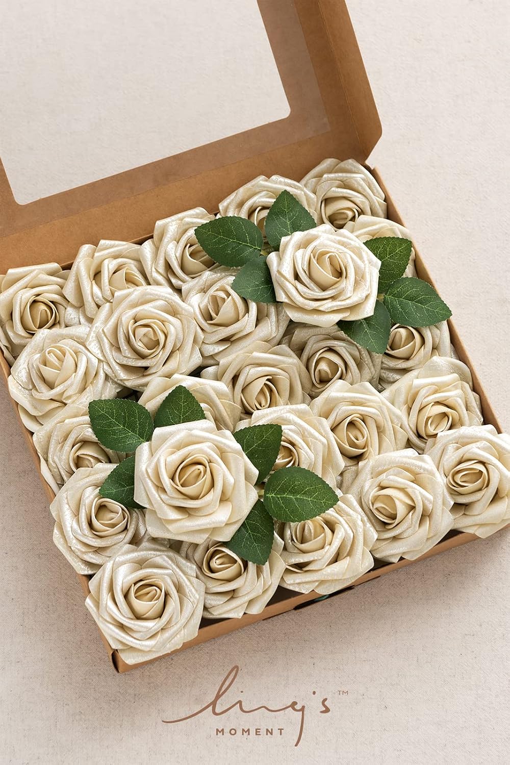 Artificial Flowers Walnut Brown Roses Decor w/Stems - Colors A