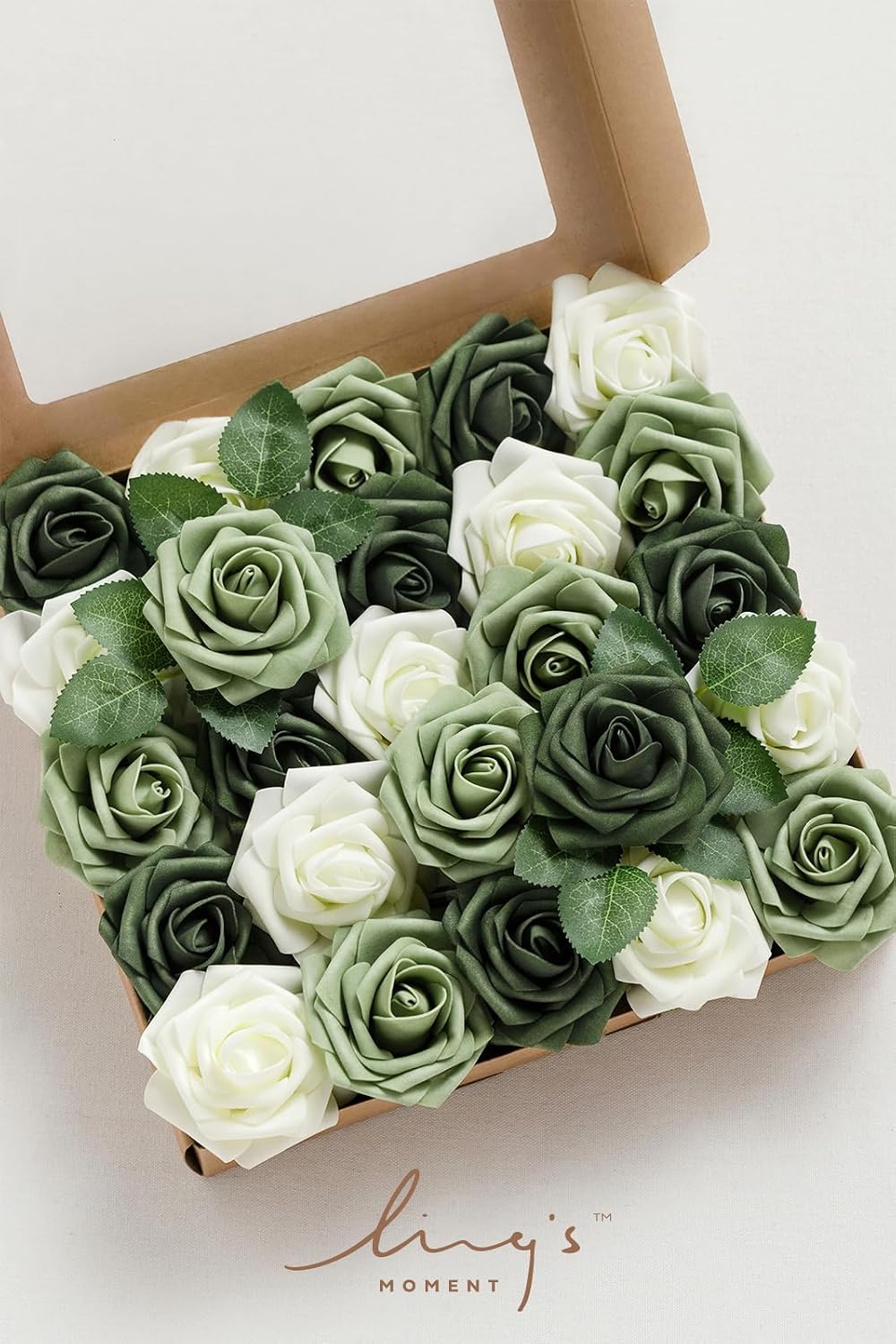 Artificial Flowers Walnut Brown Roses Decor w/Stems - Colors A