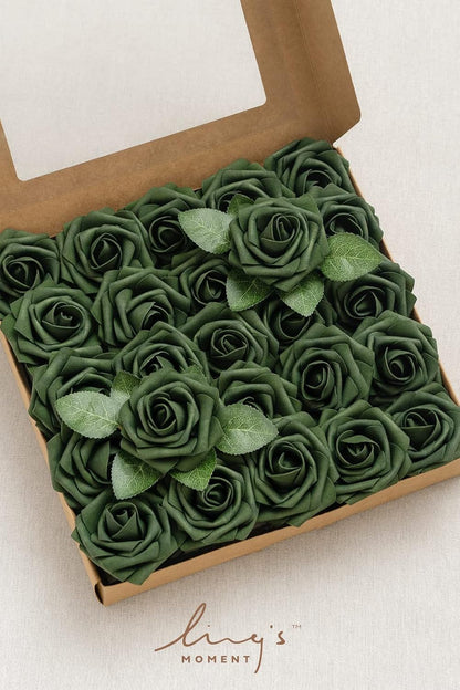 Artificial Flowers Walnut Brown Roses Decor w/Stems - Colors A